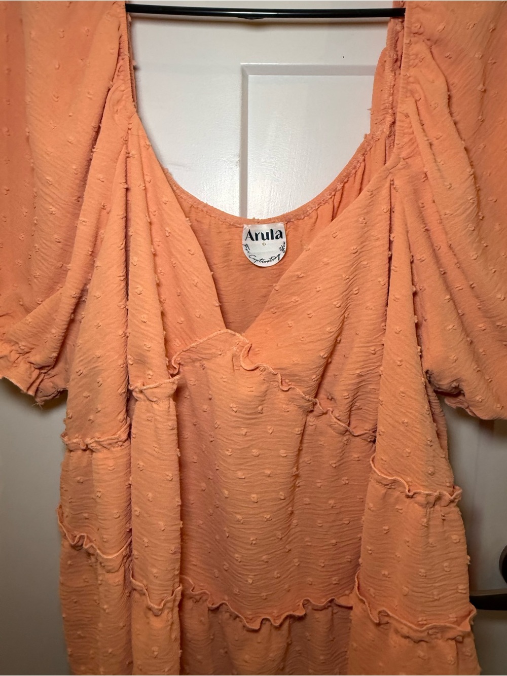 ARULA Peach Tiered Scoop-Neck Tunic